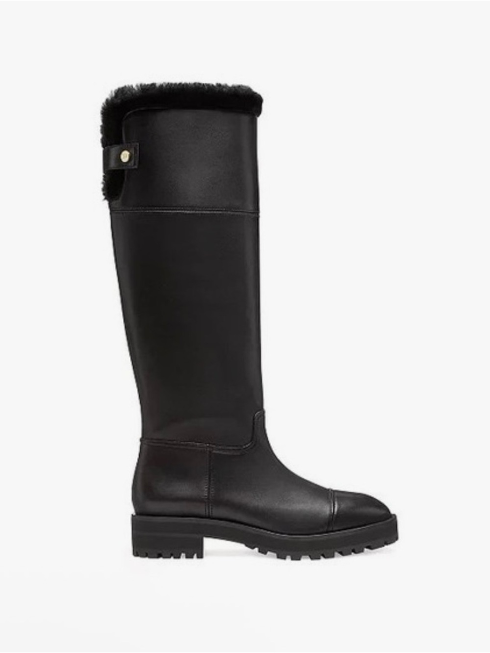 Stuart Weitzman Black Alpine Cozy Over-the-Knee Lug Sole Boots